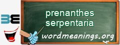 WordMeaning blackboard for prenanthes serpentaria